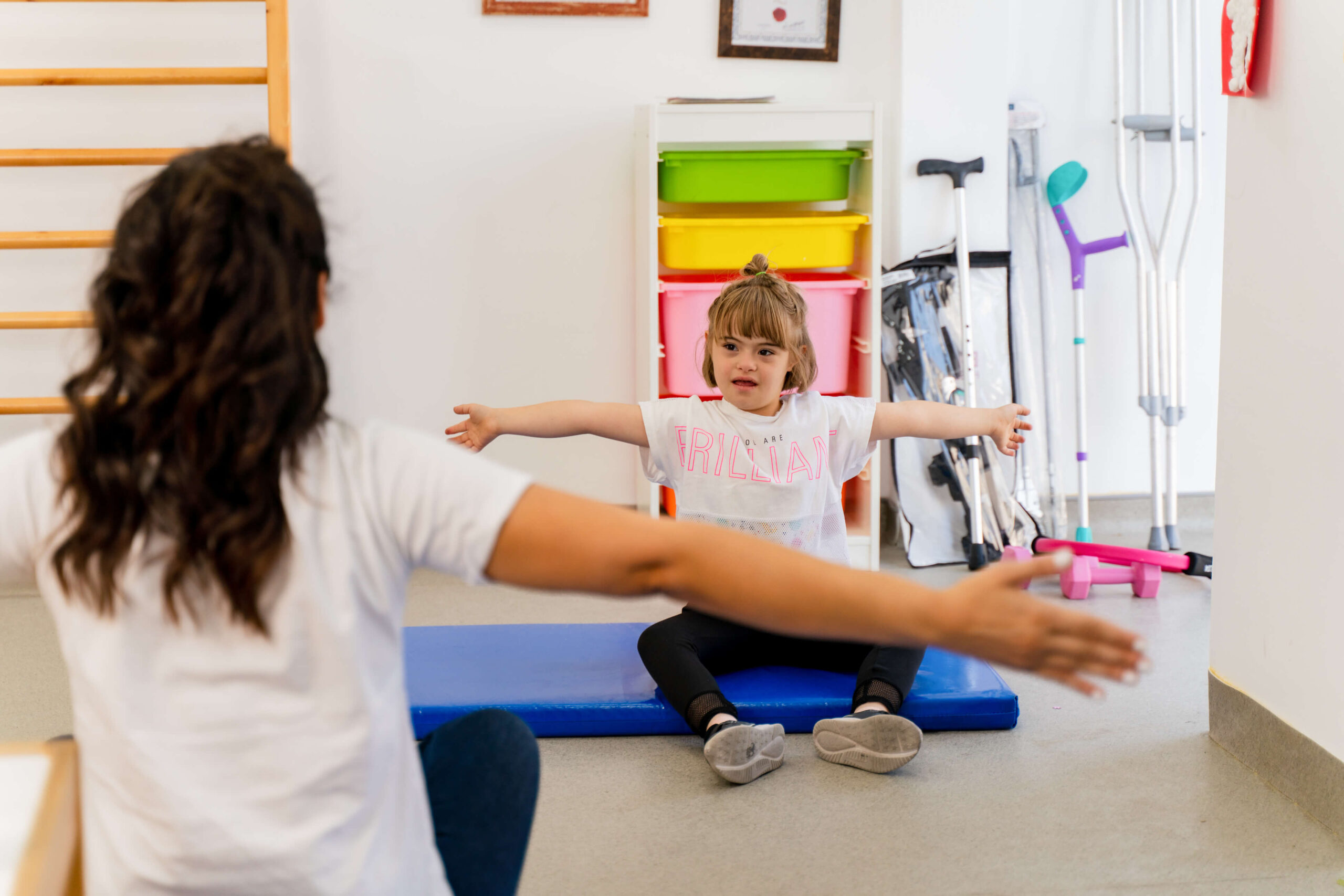 An occupational therapist working with a child