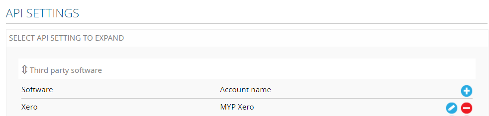 Xero support documentation 4 API-settings
