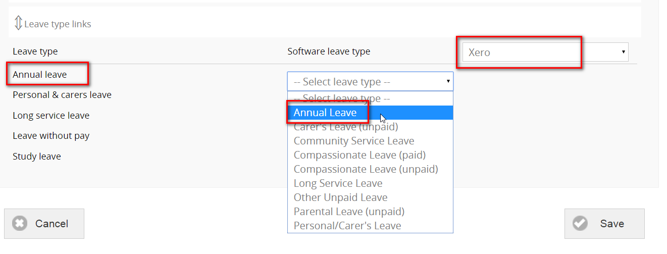 Xero support documentation 20 Leave-type