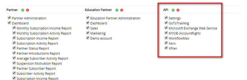 Xero support documentation 3 permissions